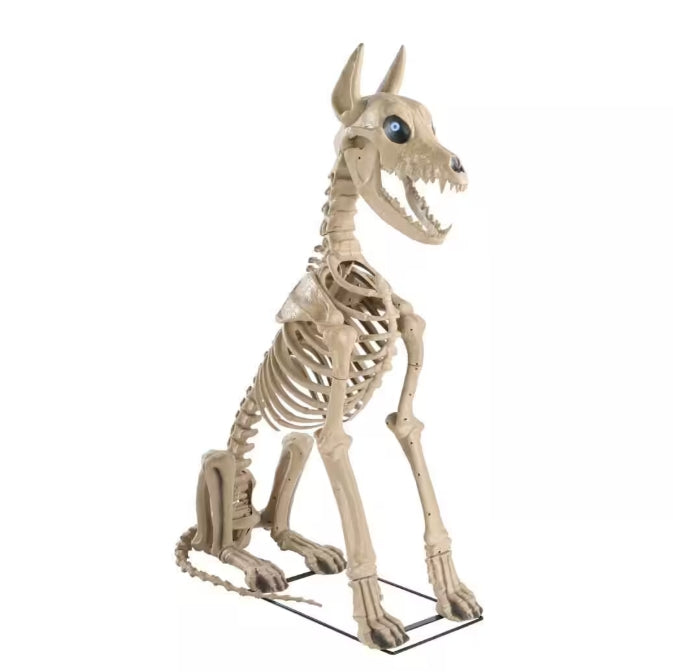 5 ft. Grave & Bones Skelly's Sitting Dog with LifeEyes™ LCD Eyes H22
