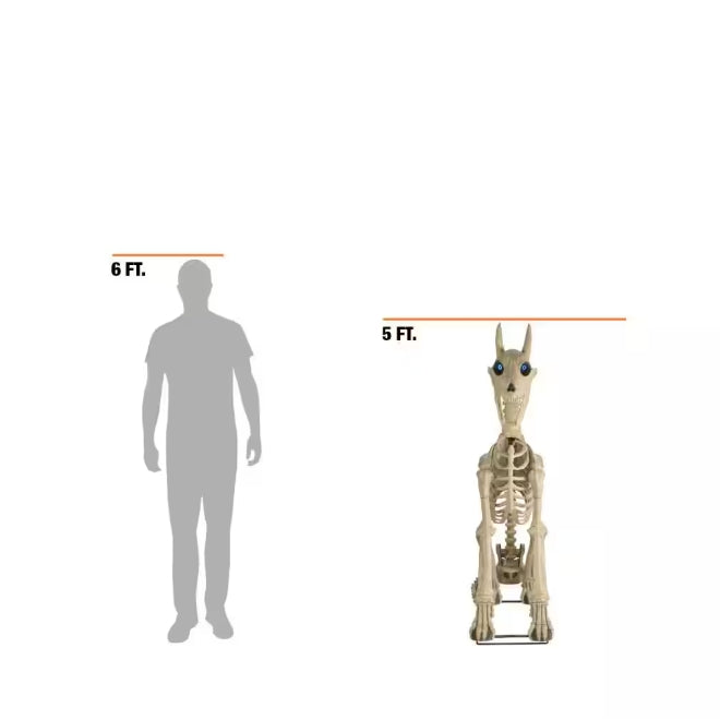 5 ft. Grave & Bones Skelly's Sitting Dog with LifeEyes™ LCD Eyes H22