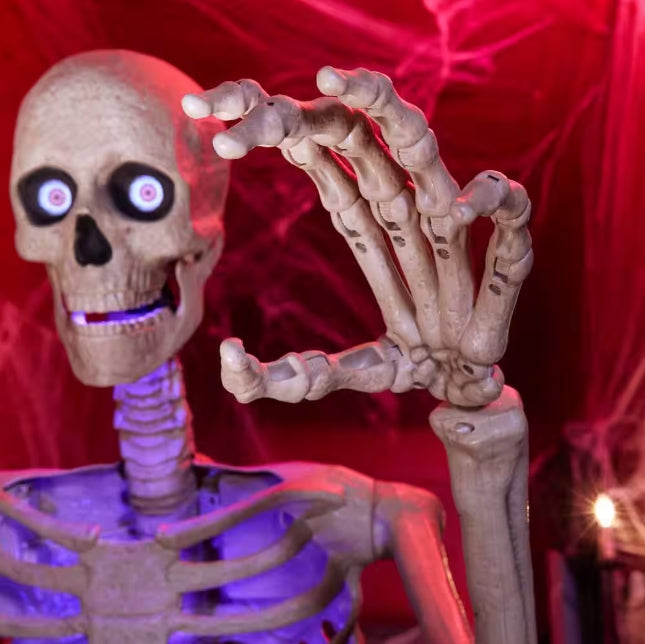 6.5 ft. Grave & Bones Animated LED App Controlled Ultra Skelly with LifeEyes LCD Eyes H23