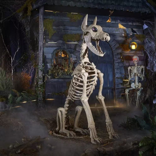 5 ft. Grave & Bones Skelly's Sitting Dog with LifeEyes™ LCD Eyes H22