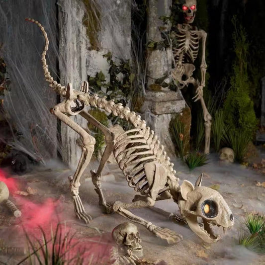 5 ft. Long Grave & Bones LED Skelly's Cat H21