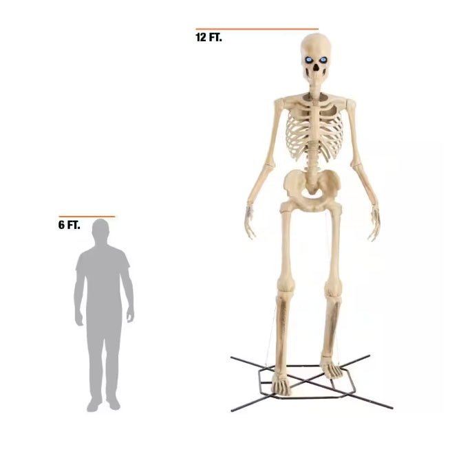 12 ft. Grave & Bones Giant-Sized Skelly with LifeEyes™ LCD Eyes H5